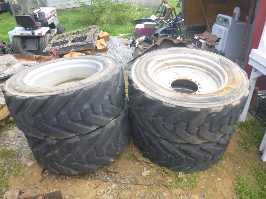 (4) OUTRIGGER Solid Used IN445/50D710 Tires & Wheels for Aerial Boom Lifts 20 Bolt Wheels