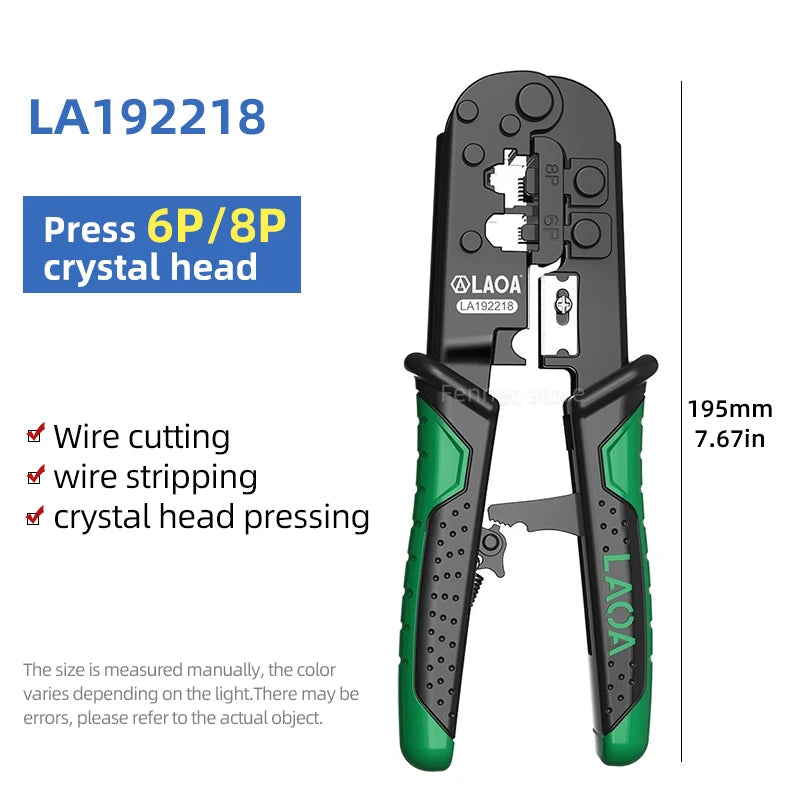 LAOA Crimping Tool Ethernet Network LAN Cable Crimper Cutter Stripper Plier for 6P/8P Crystal Head Pressing Pliers LA192218