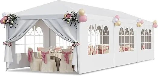 10x30 Party Tent Outdoor Canopy Tents for Parties with 8 Removable Sidewalls Heavy Duty Waterproof Gazebo Shelter for BBQ, Wedd