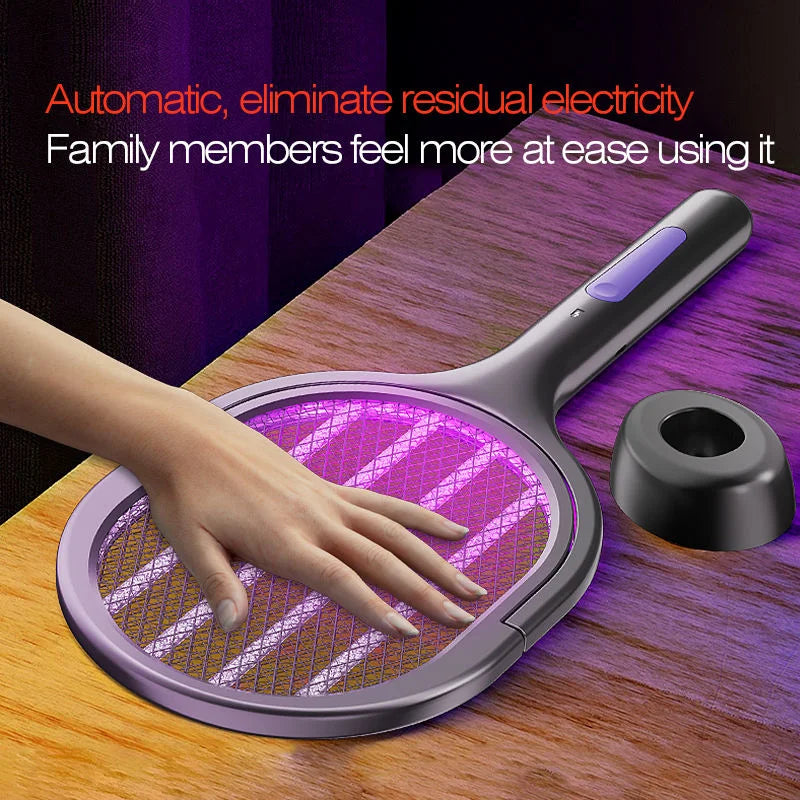 Scalable Portable Mosquito Swatter, Fly Swatter, Electric Mosquito Swatter Insect Swatter Mosquito Swatter with Mosquito Lure Lamp Extension, USB Rechargeable Insect Repellent, Physical Pest Control, Suitable for Bedrooms, Of