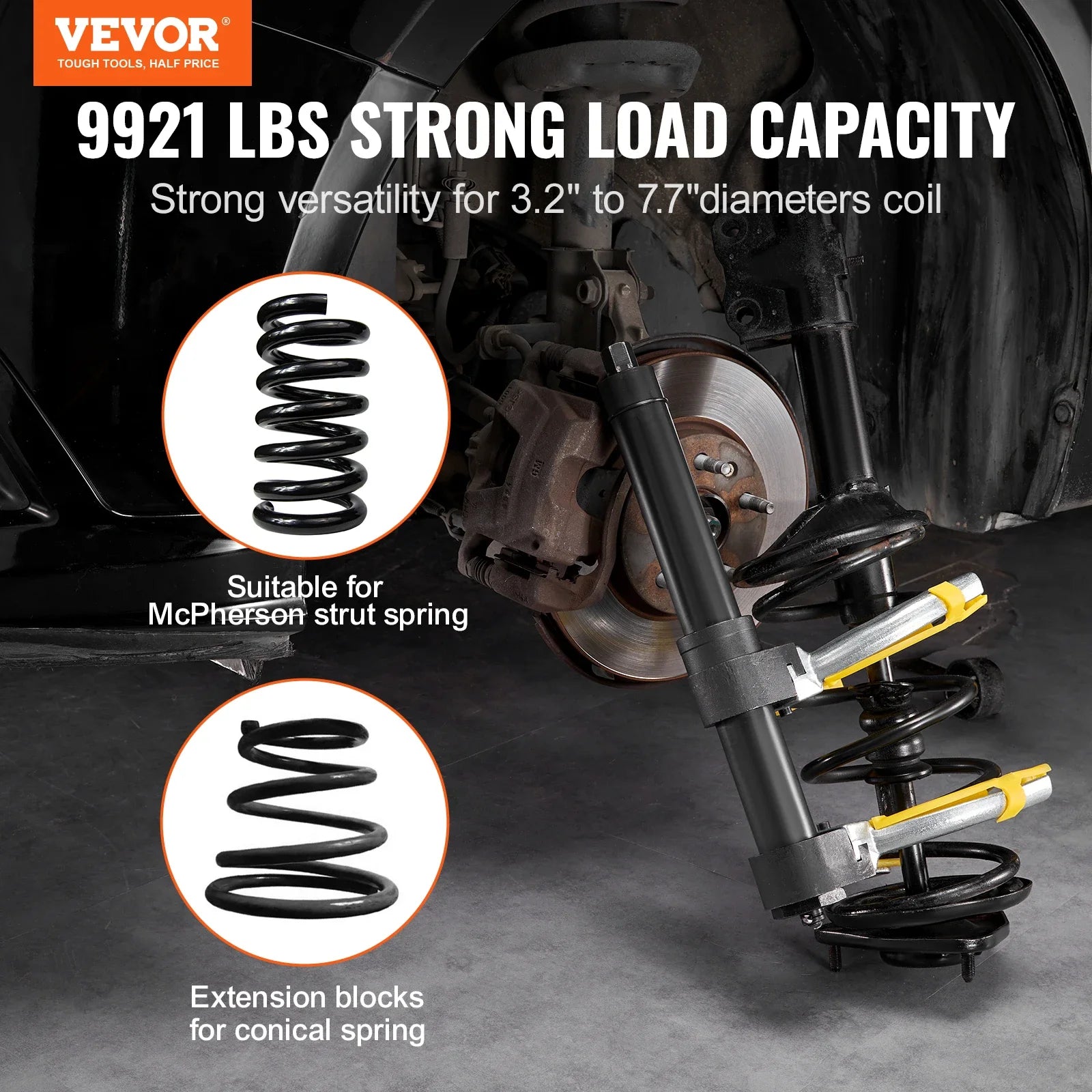 McPherson Strut Spring Compressor Set, Strut Spring Compressor Kit, Replacement Fork Strut Coil Extractor Removal Tool