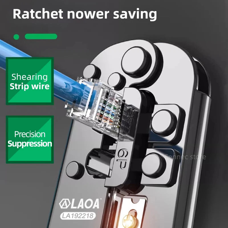 LAOA Crimping Tool Ethernet Network LAN Cable Crimper Cutter Stripper Plier for 6P/8P Crystal Head Pressing Pliers LA192218