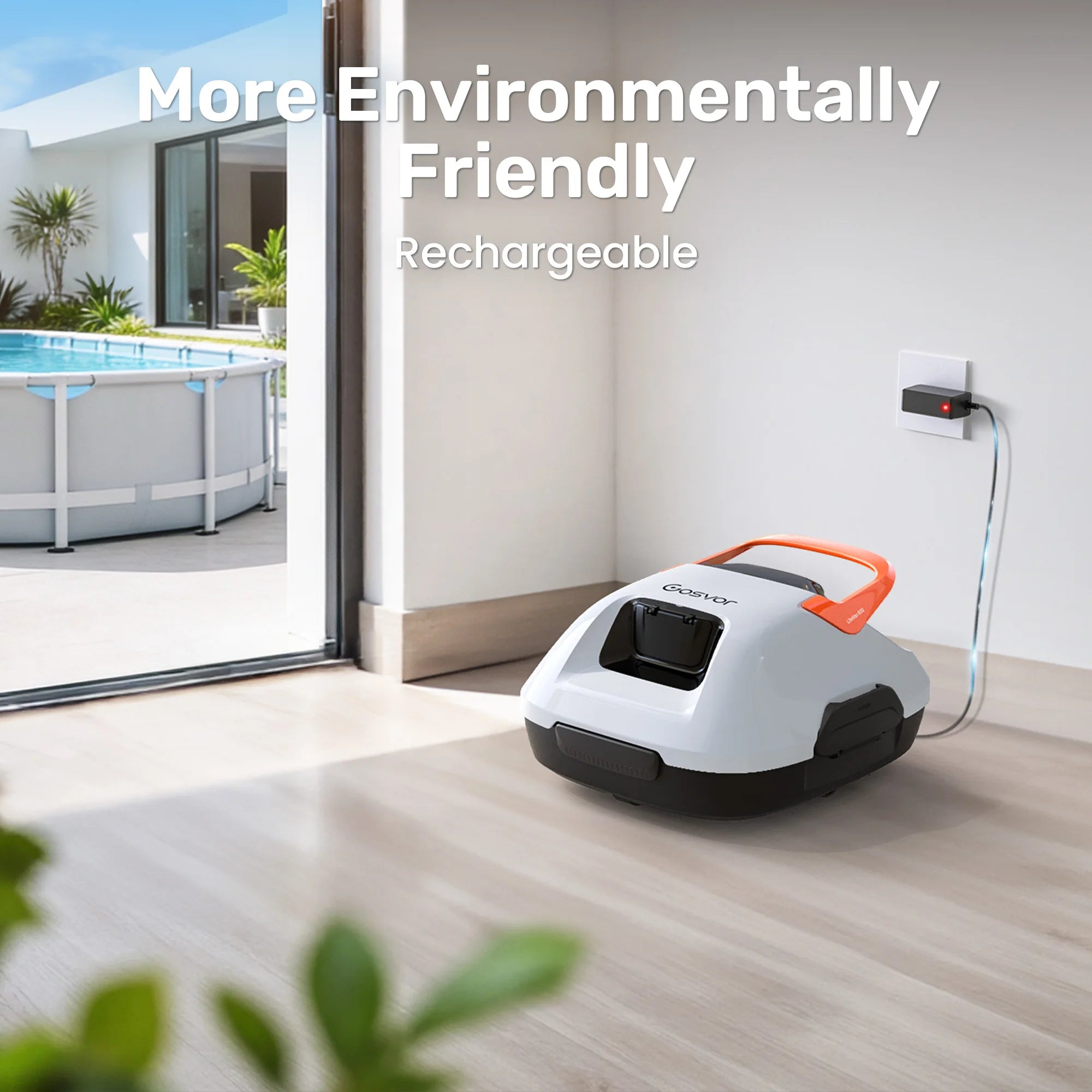 2026 New Gosvor Pool Cleaner Robot Pool Vacuum, Dual Cleaning Modes, Cordless Robotic Pool Cleaner Lasts 90 Mis, Self-Parking, Portable, 1200-1900GPH, Ideal for Above Ground Pool up to 860 sq.ft