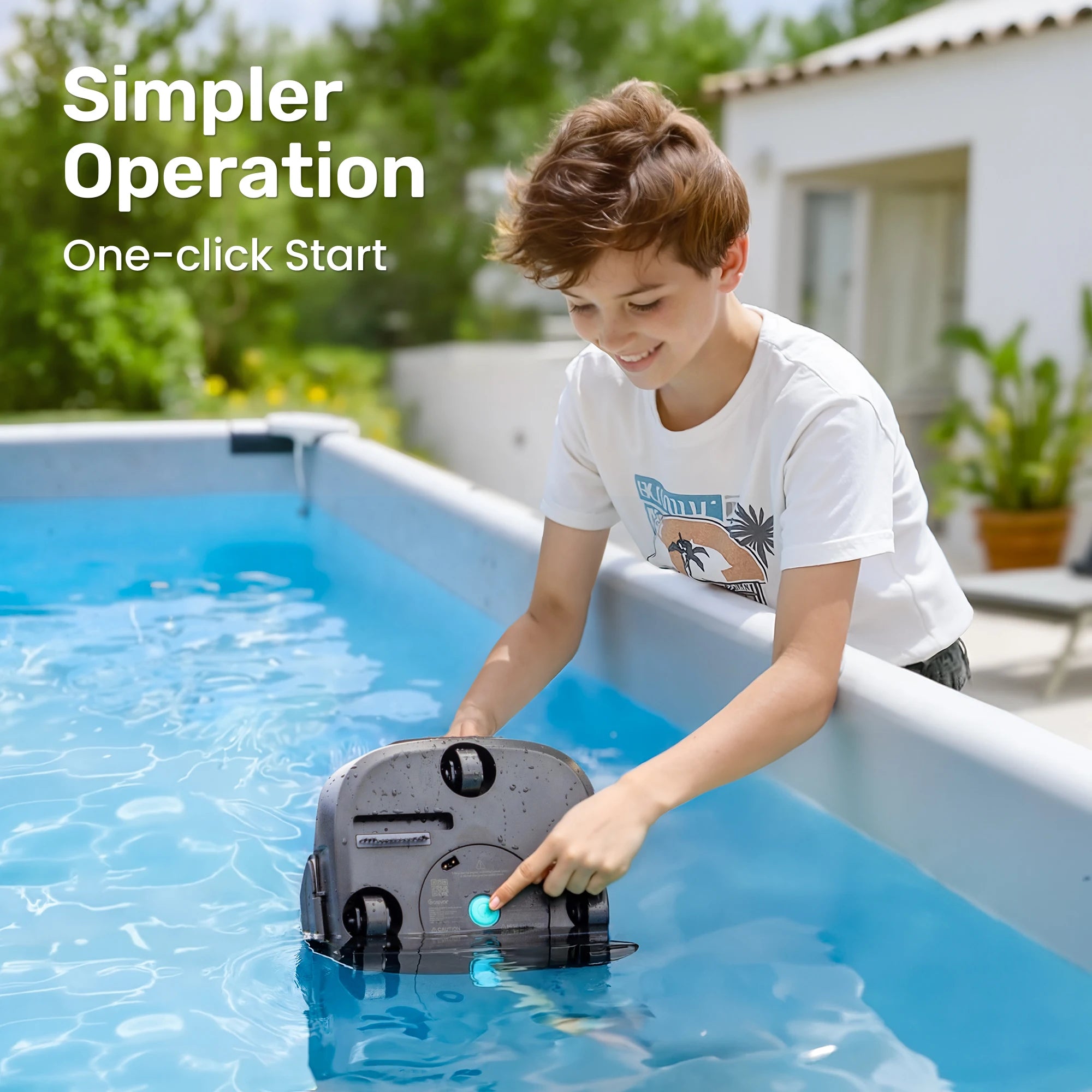 2026 New Gosvor Pool Cleaner Robot Pool Vacuum, Dual Cleaning Modes, Cordless Robotic Pool Cleaner Lasts 90 Mis, Self-Parking, Portable, 1200-1900GPH, Ideal for Above Ground Pool up to 860 sq.ft