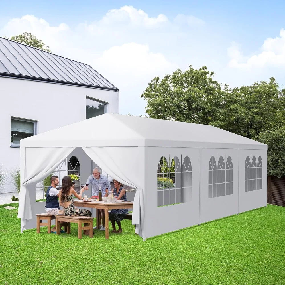 10x30 Party Tent Outdoor Canopy Tents for Parties with 8 Removable Sidewalls Heavy Duty Waterproof Gazebo Shelter for BBQ, Wedd