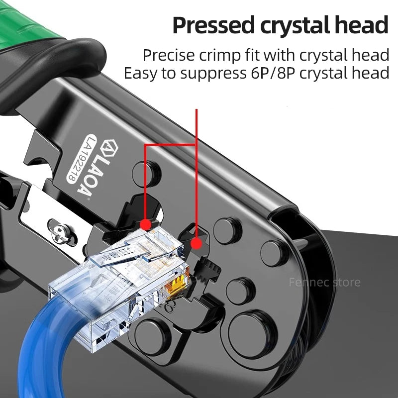 LAOA Crimping Tool Ethernet Network LAN Cable Crimper Cutter Stripper Plier for 6P/8P Crystal Head Pressing Pliers LA192218