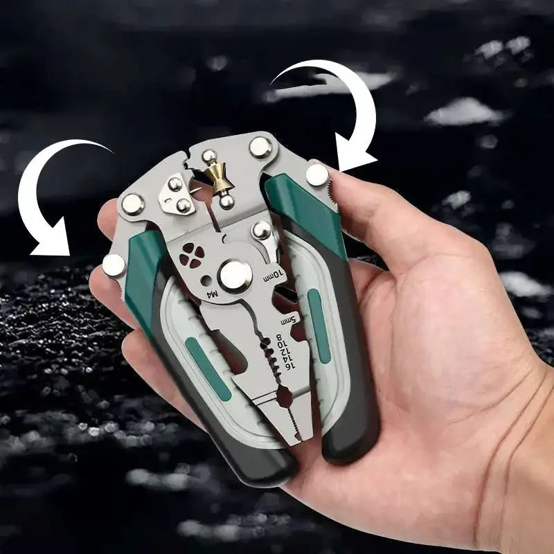 Foldable wire stripper pulley design multi-function electrician wire splitter wire winding pliers crimping pliers hand tool