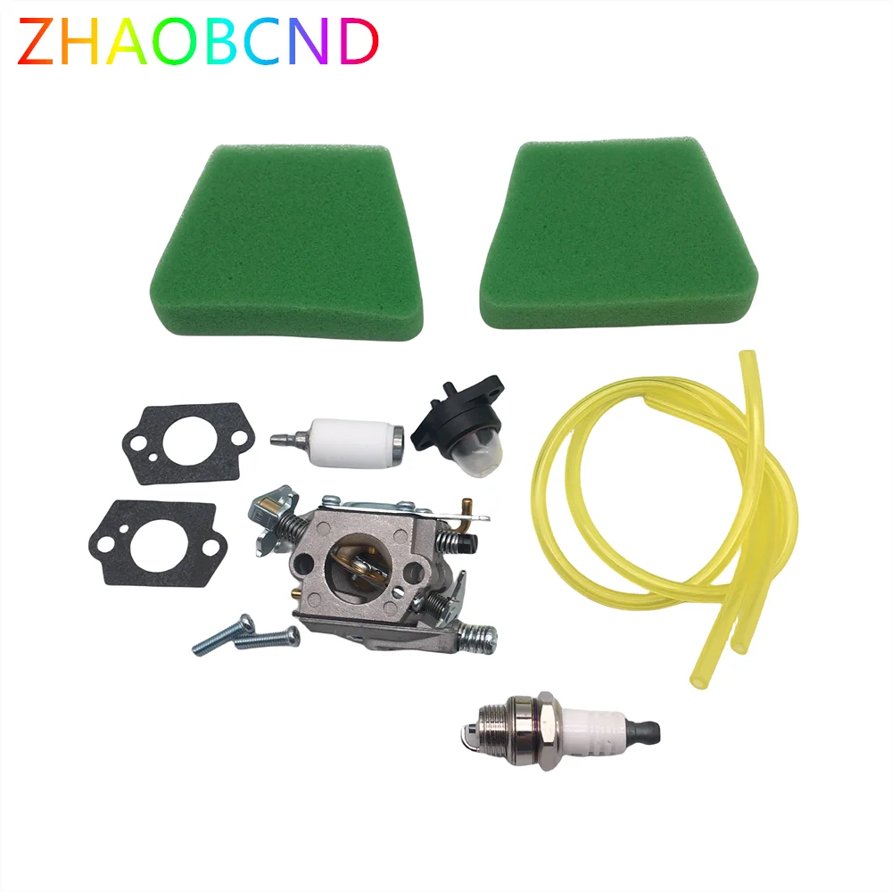 Carburetor Chainsaw For Partner 350 351 370 390 420 Mcculloch 333 335 338 Poulan 050 2055 2115 Primer Pump Spark Plug Carb Kit