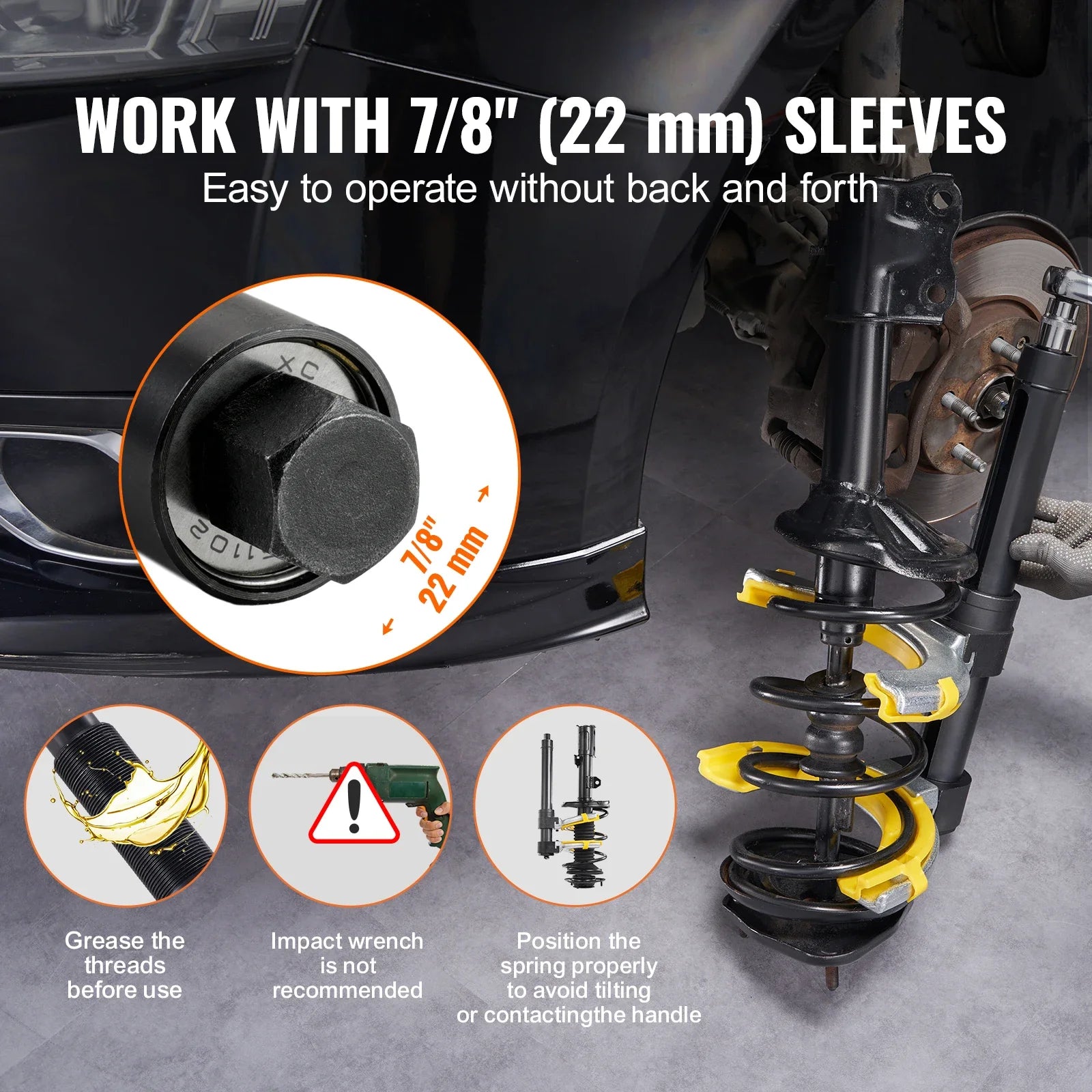 McPherson Strut Spring Compressor Set, Strut Spring Compressor Kit, Replacement Fork Strut Coil Extractor Removal Tool