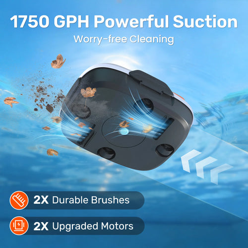 2026 New Gosvor Pool Cleaner Robot Pool Vacuum, Dual Cleaning Modes, Cordless Robotic Pool Cleaner Lasts 90 Mis, Self-Parking, Portable, 1200-1900GPH, Ideal for Above Ground Pool up to 860 sq.ft